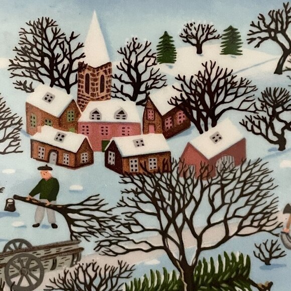 Villeroy & Boch Naif Christmas Round Handled Porcelain Cake Plate Platter 12.5" - Picture 4 of 10